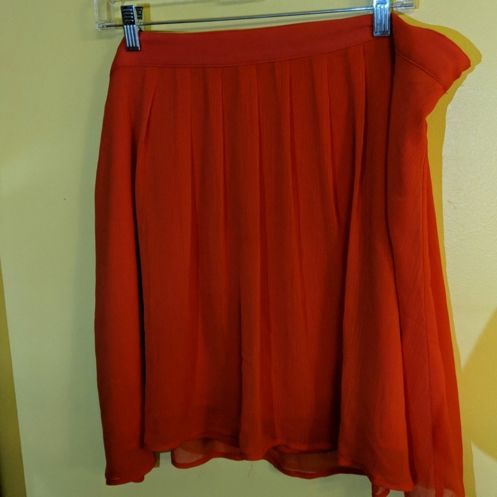 Plus sized orange midi skirt